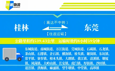 桂林到东莞物流公司