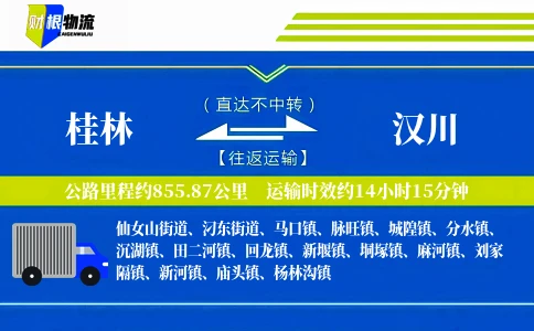 桂林到汉川物流公司