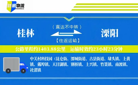 桂林到溧阳物流公司