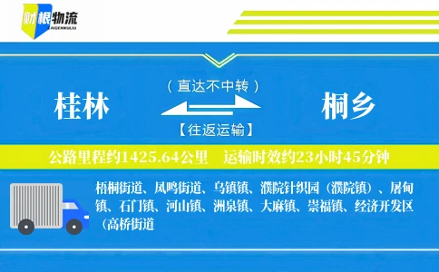 桂林到桐乡物流公司