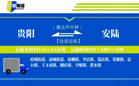 贵阳到安陆物流公司