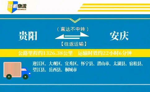 贵阳到安庆物流公司