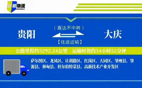 贵阳到大庆物流公司
