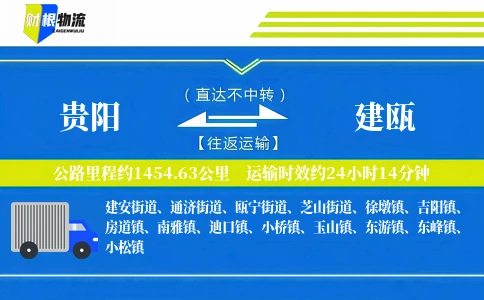 贵阳到建瓯物流公司