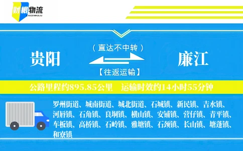 贵阳到廉江物流公司