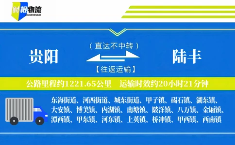贵阳到陆丰物流公司