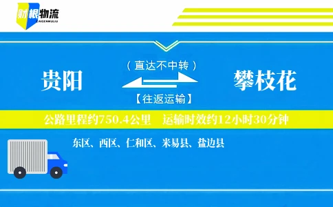 贵阳到攀枝花物流公司
