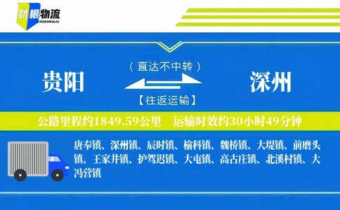 贵阳到深州物流公司