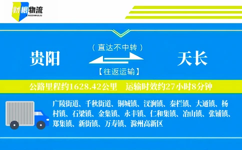 贵阳到天长物流公司