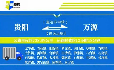 贵阳到万源物流公司