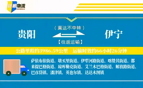 贵阳到伊宁物流公司