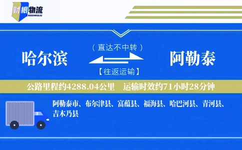 哈尔滨到阿勒泰物流公司