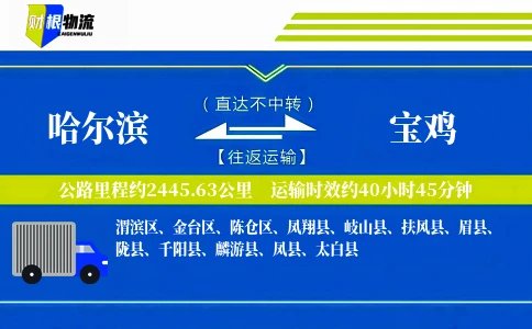 哈尔滨到宝鸡物流公司