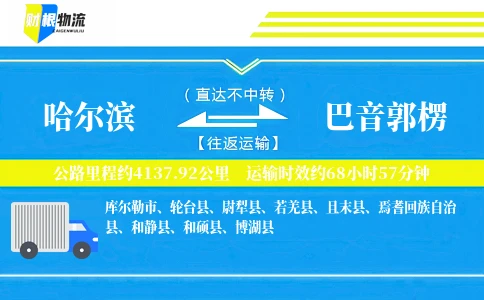哈尔滨到巴音郭楞物流公司