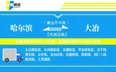 哈尔滨到大冶物流公司