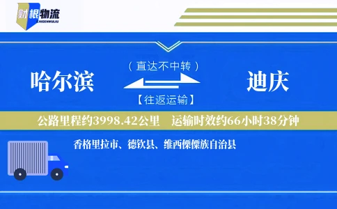 哈尔滨到迪庆物流公司