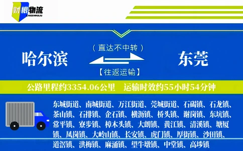 哈尔滨到东莞物流公司