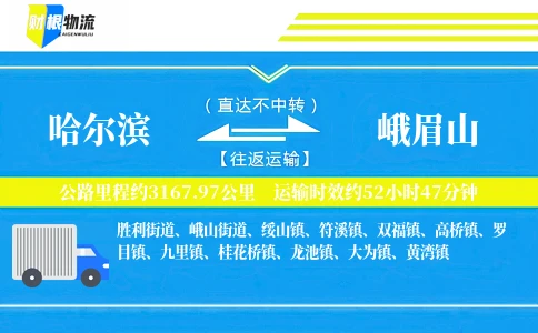 哈尔滨到峨眉山物流公司