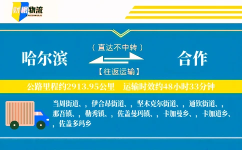 哈尔滨到合作物流公司
