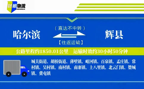 哈尔滨到辉县物流公司