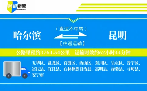 哈尔滨到昆明物流公司