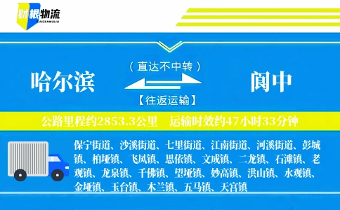 哈尔滨到阆中物流公司