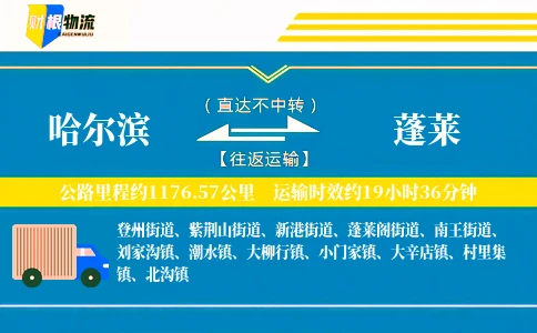哈尔滨到蓬莱物流公司