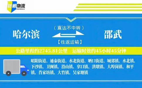 哈尔滨到邵武物流公司