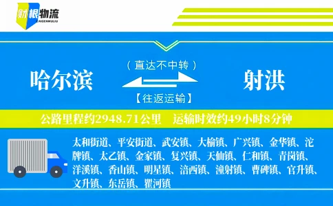 哈尔滨到射洪物流公司