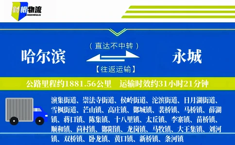 哈尔滨到永城物流公司