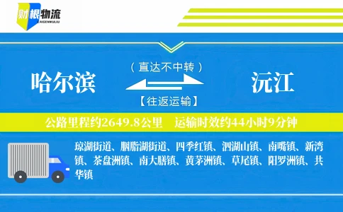 哈尔滨到沅江物流公司