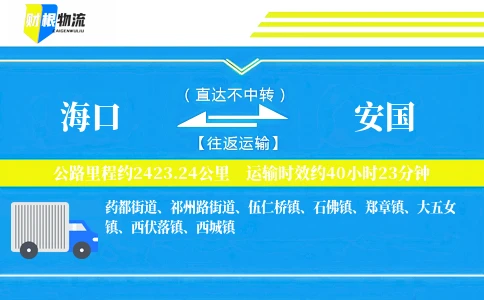 海口到安国物流公司