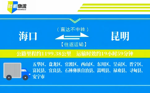 海口到昆明物流公司