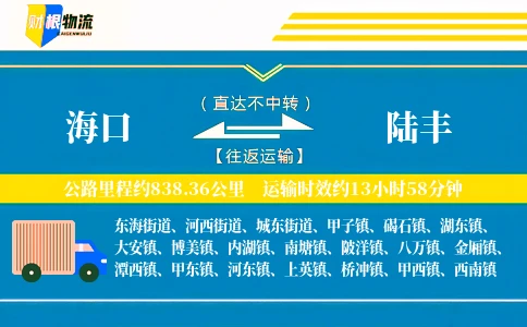 海口到陆丰物流公司