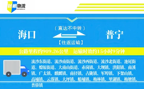 海口到普宁物流公司