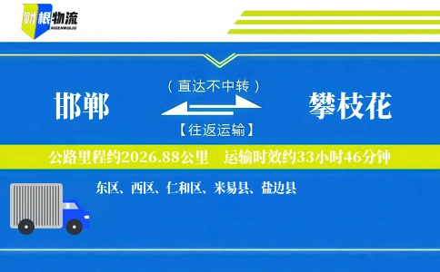 邯郸到攀枝花物流公司