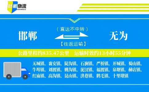 邯郸到无为物流公司