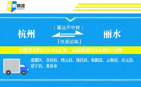 杭州到丽水物流公司