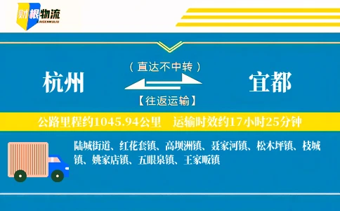 杭州到宜都物流公司