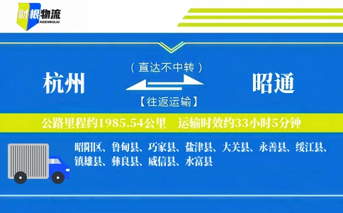 杭州到昭通物流公司