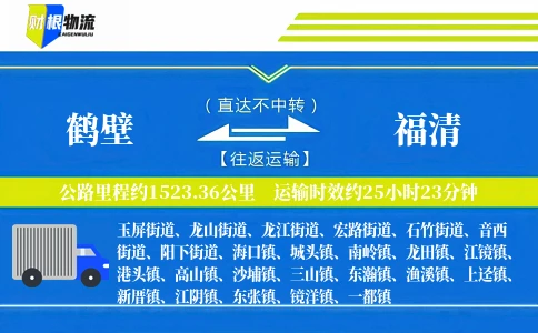 鹤壁到福清物流公司