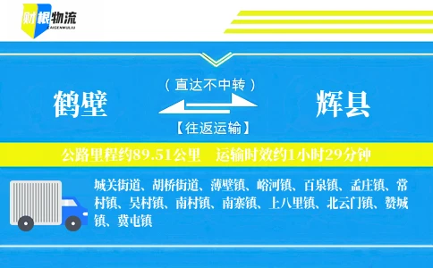鹤壁到辉县物流公司