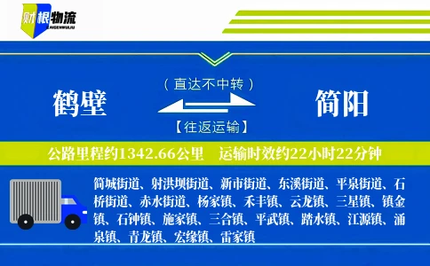 鹤壁到简阳物流公司