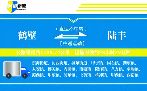 鹤壁到陆丰物流公司