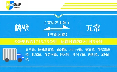 鹤壁到五常物流公司