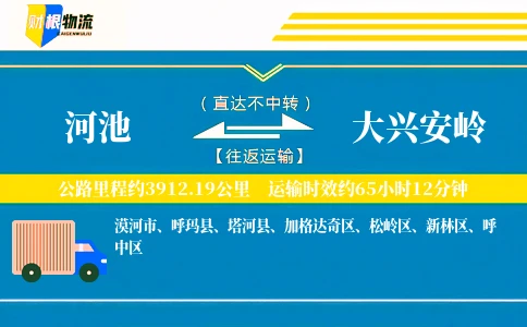 河池到大兴安岭物流公司