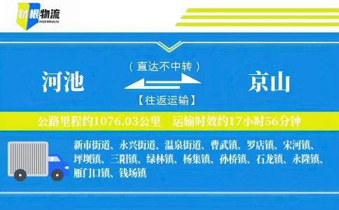 河池到京山物流公司