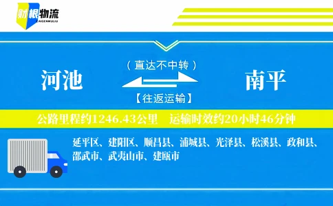 河池到南平物流公司