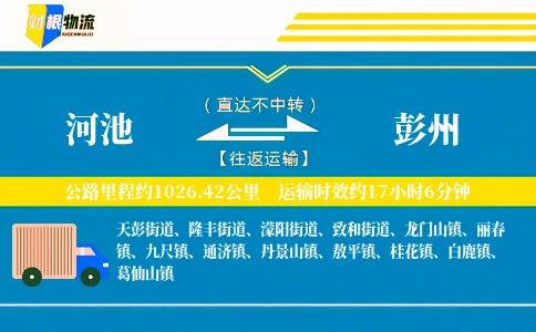 河池到彭州物流公司