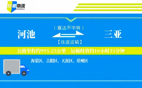 河池到三亚物流公司